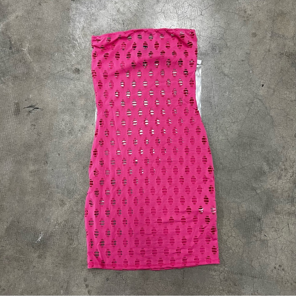 Sorella Pink Hollow Out Tube Top Dress
